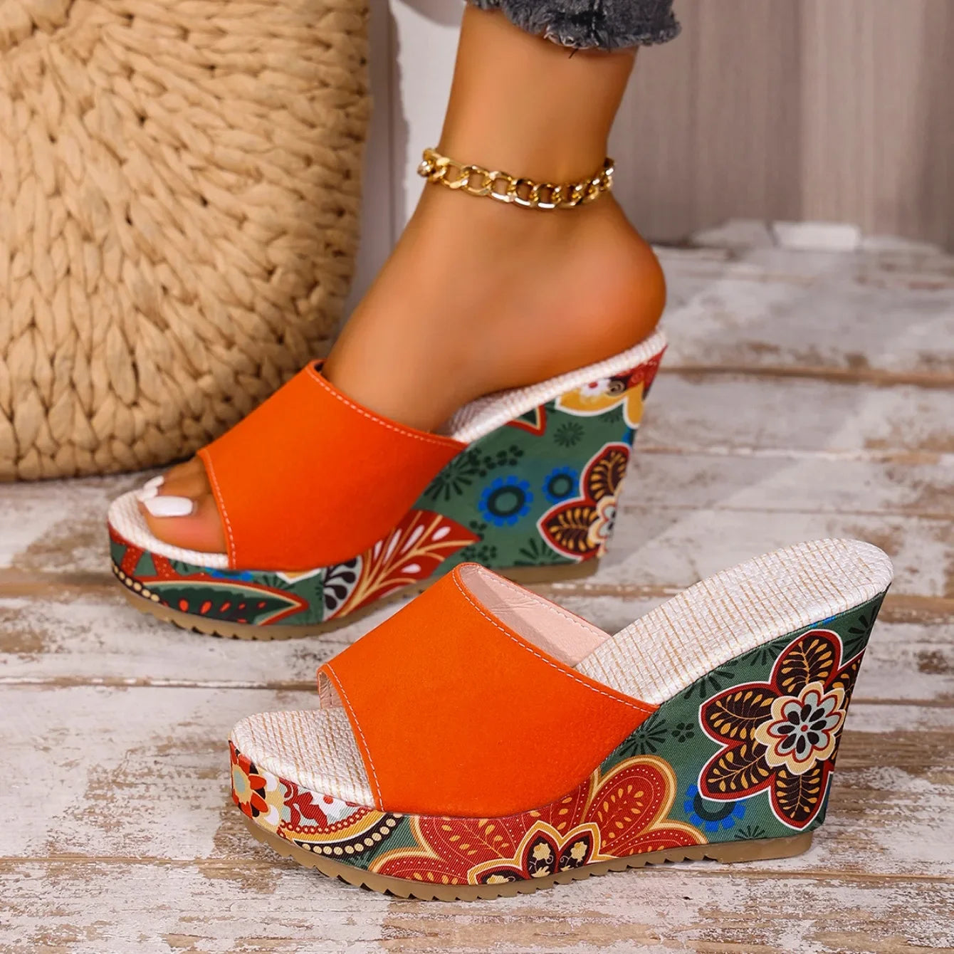 Boheme Velvet Wedge Sandal