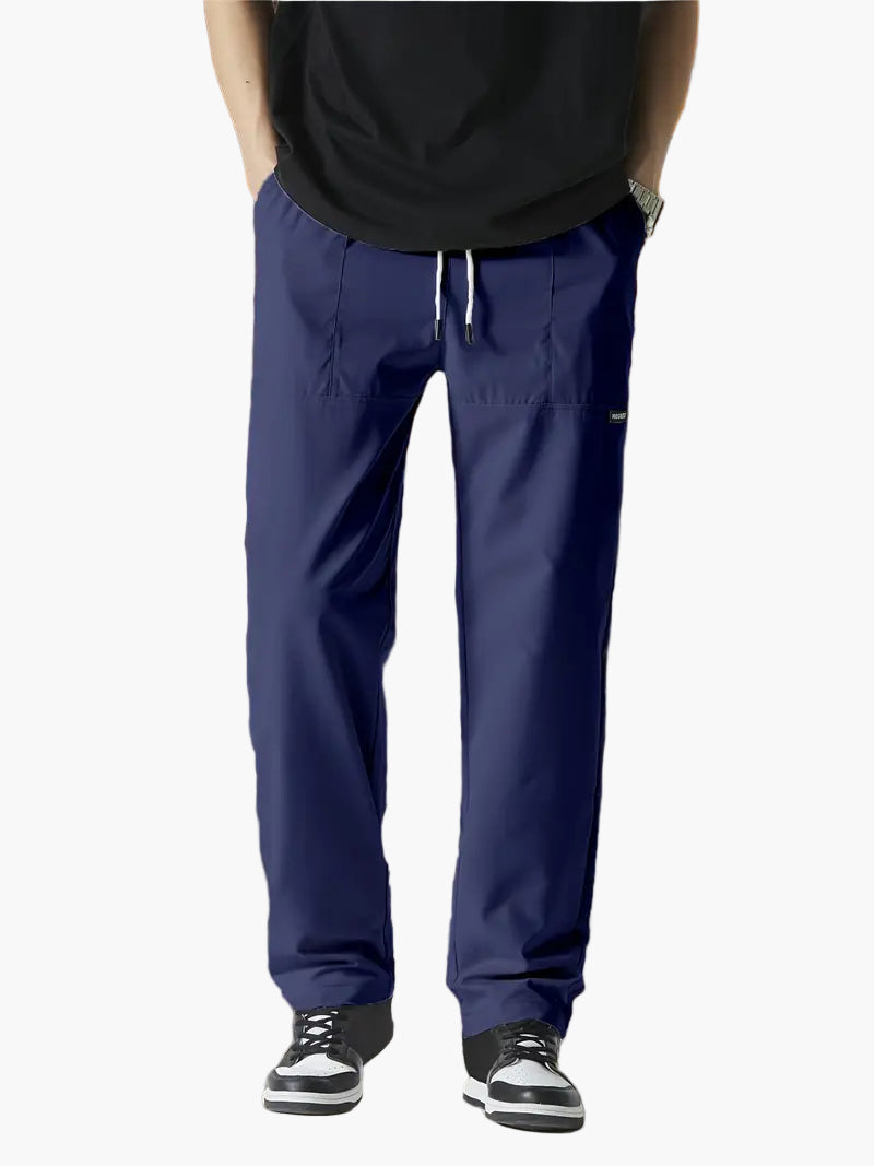 Men's Track Pants - Drawstring Waist Straight Leg Full Length