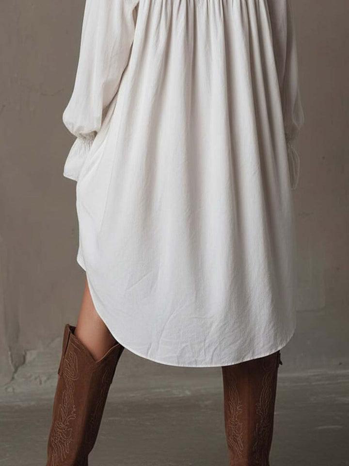 Lucia | Lace-Embellished Shirt Dress