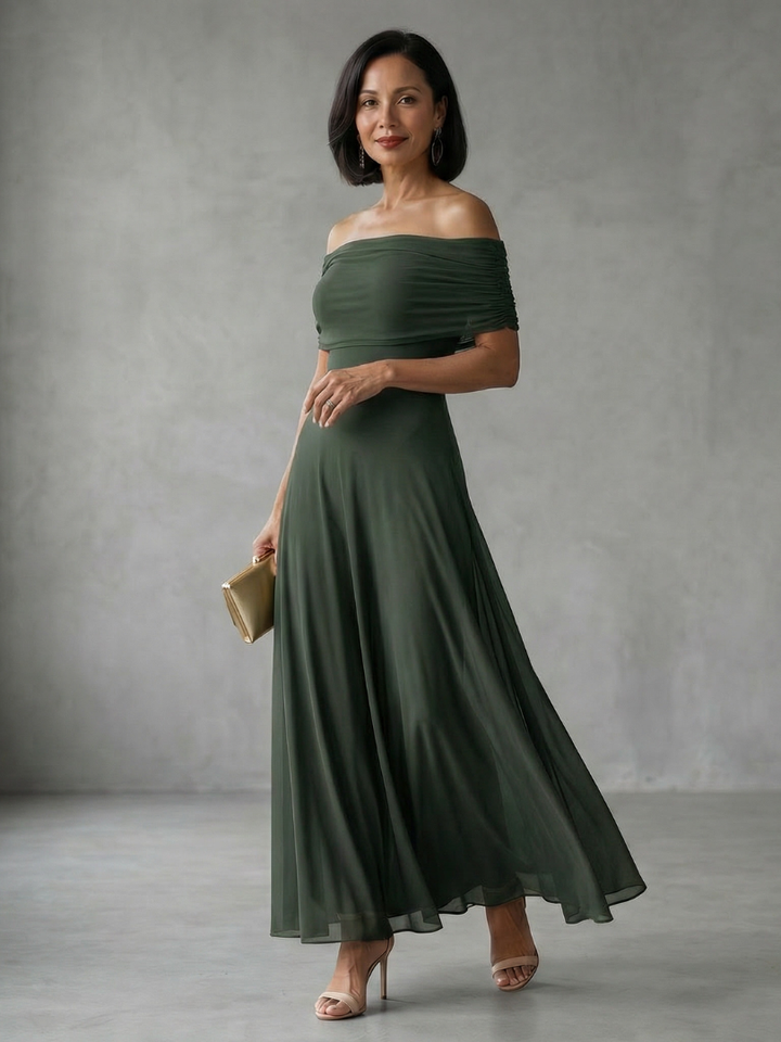 June | Off-Shoulder Draped Midi Dress