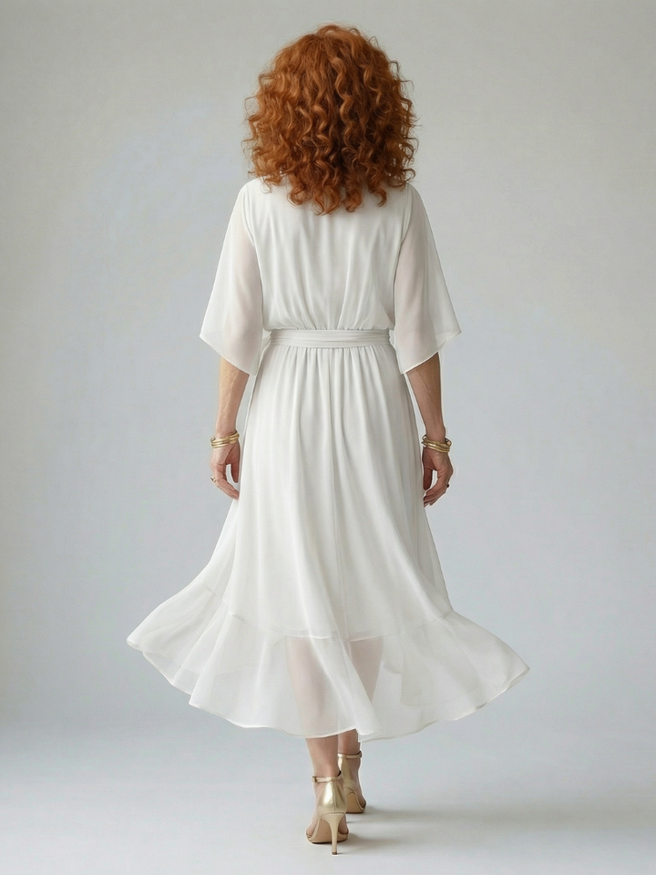 Elric | Flowing Midi Dress in Light Fabric