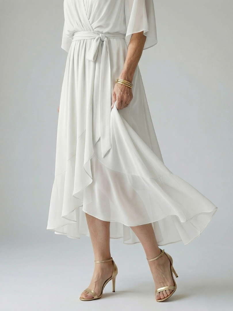 Elric | Flowing Midi Dress in Light Fabric