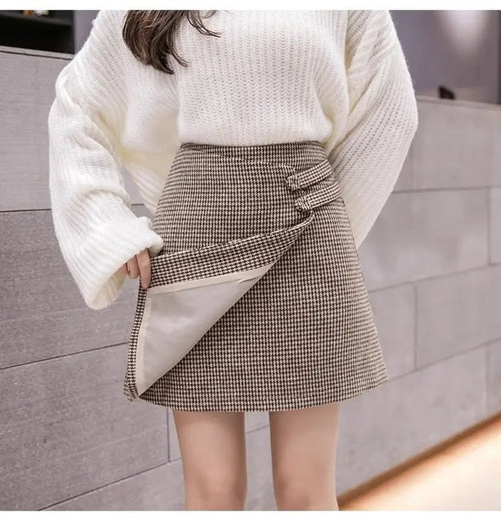 Kensington Houndstooth Plaid Skort