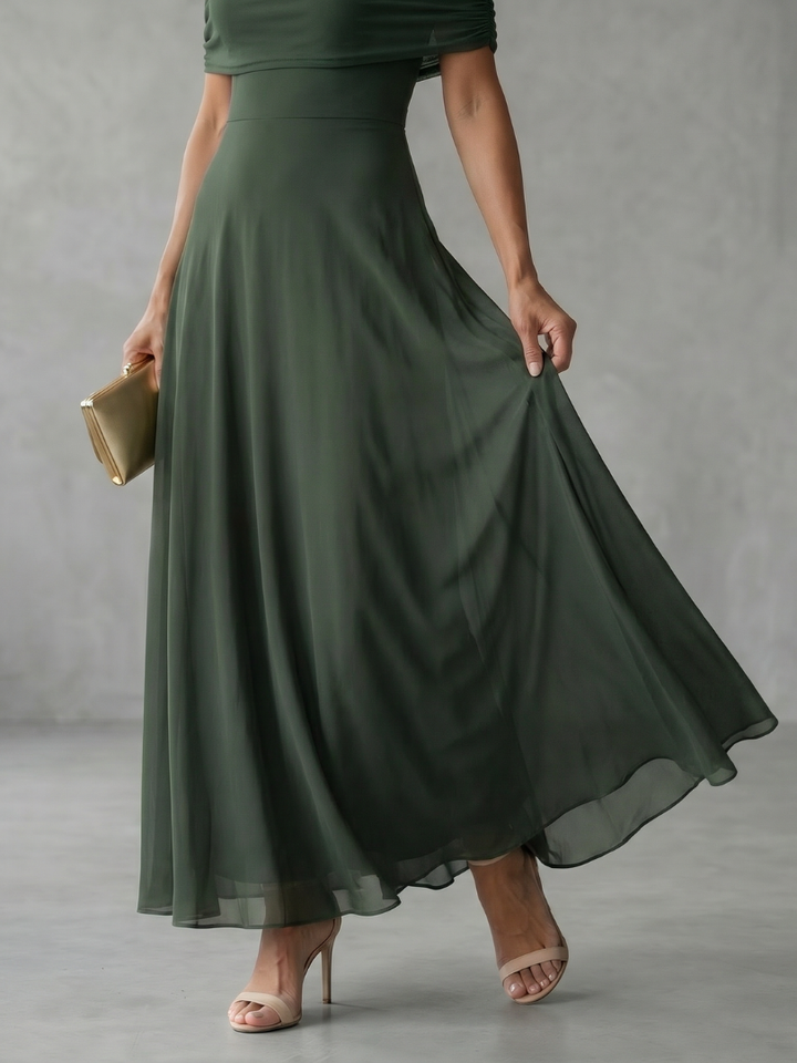 June | Off-Shoulder Draped Midi Dress