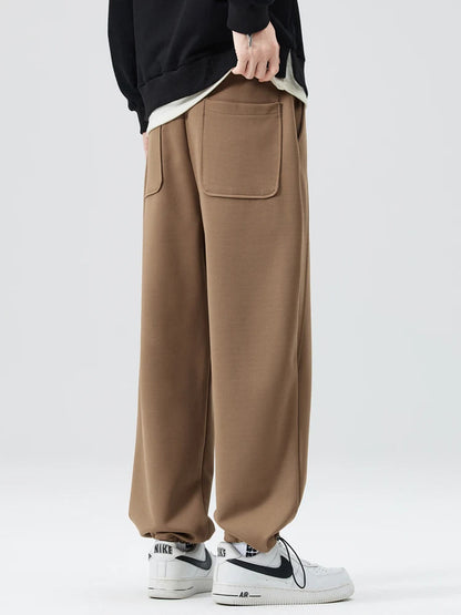 Men's Tapered Jogger Pants - Elasticated Cuff Pleat Front