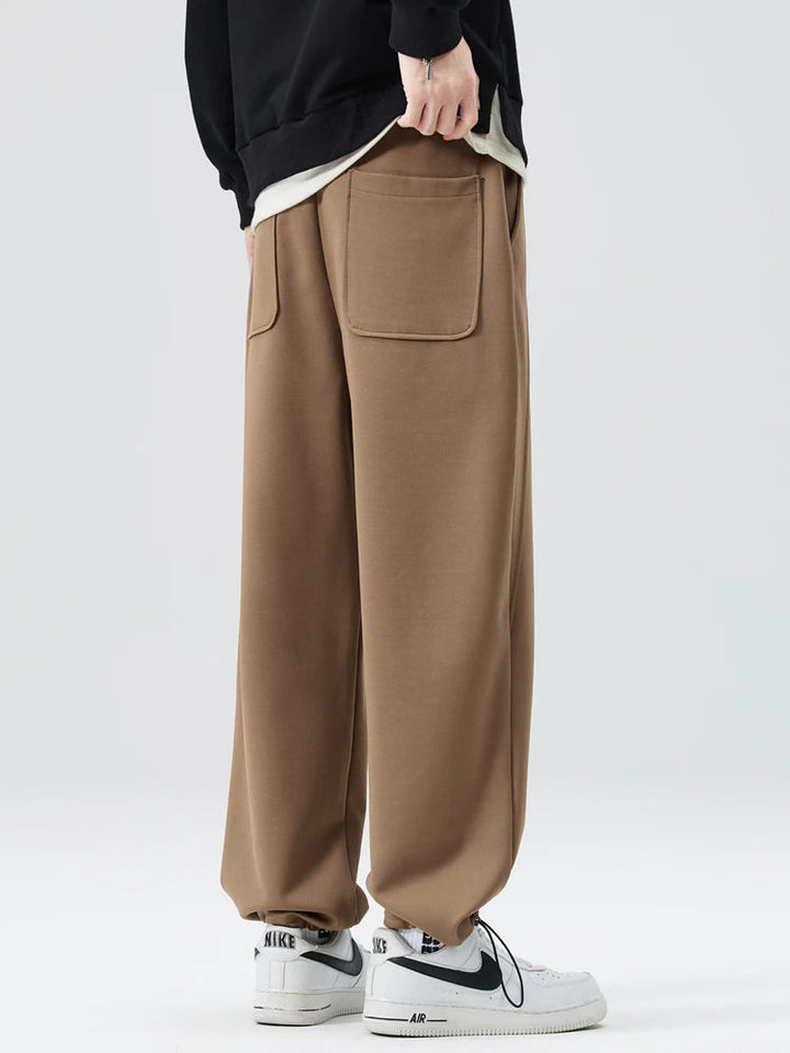 Men's Tapered Jogger Pants - Elasticated Cuff Pleat Front