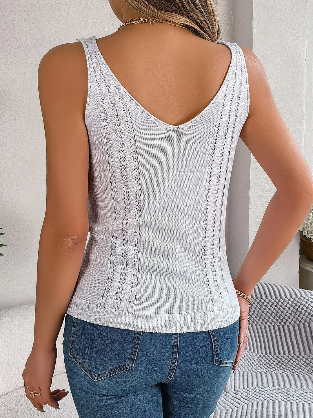 Bayside Chevron Knit Tank Top