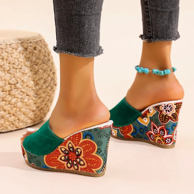 Boheme Velvet Wedge Sandal