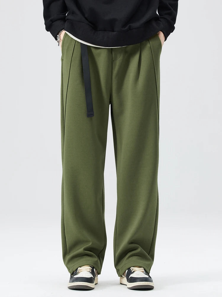 Men's Tapered Jogger Pants - Elasticated Cuff Pleat Front