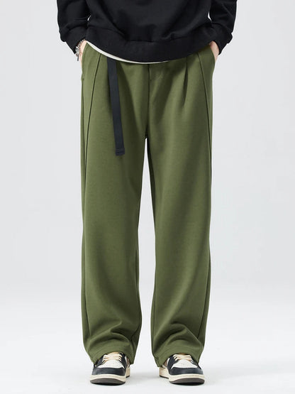 Men's Tapered Jogger Pants - Elasticated Cuff Pleat Front