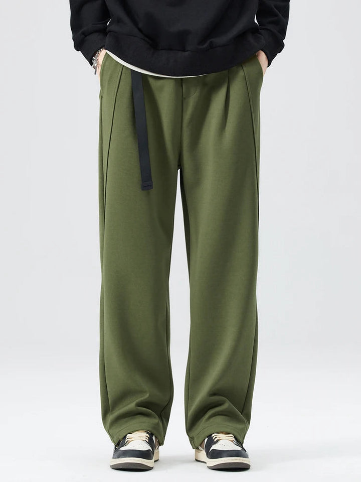 Men's Tapered Jogger Pants - Elasticated Cuff Pleat Front