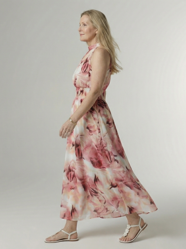 Sylin | Halter Midi Dress with Gathered Detail