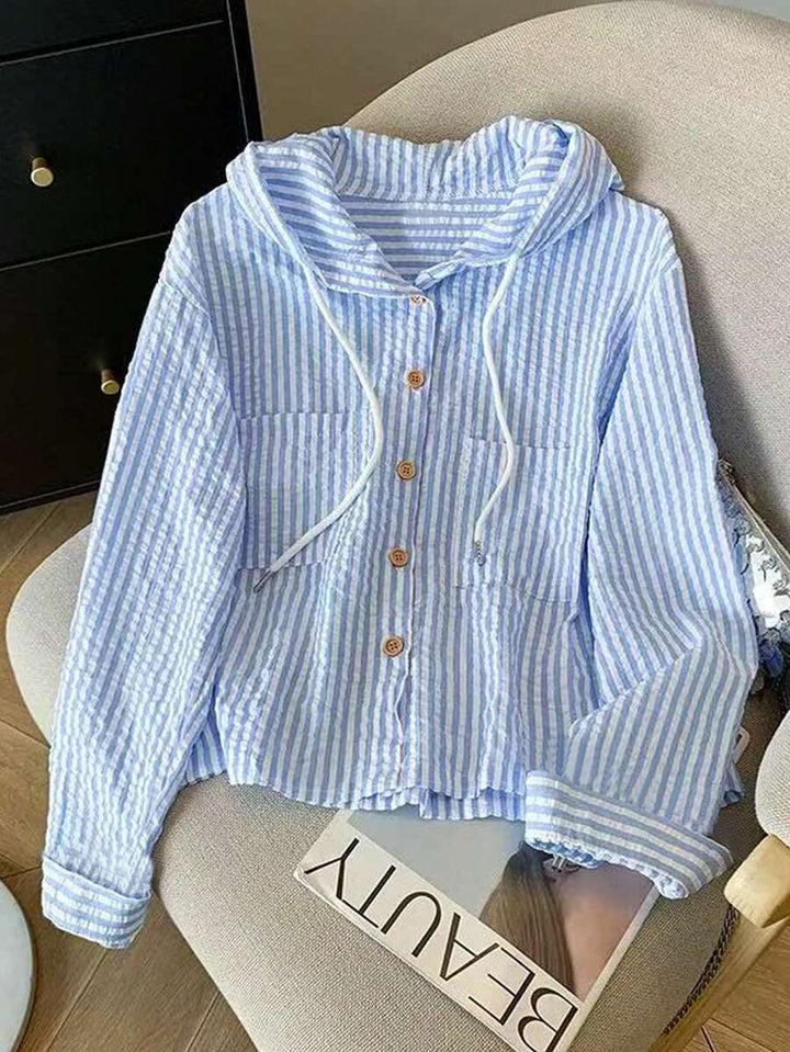 Claude Stripe Hoodie Shirt