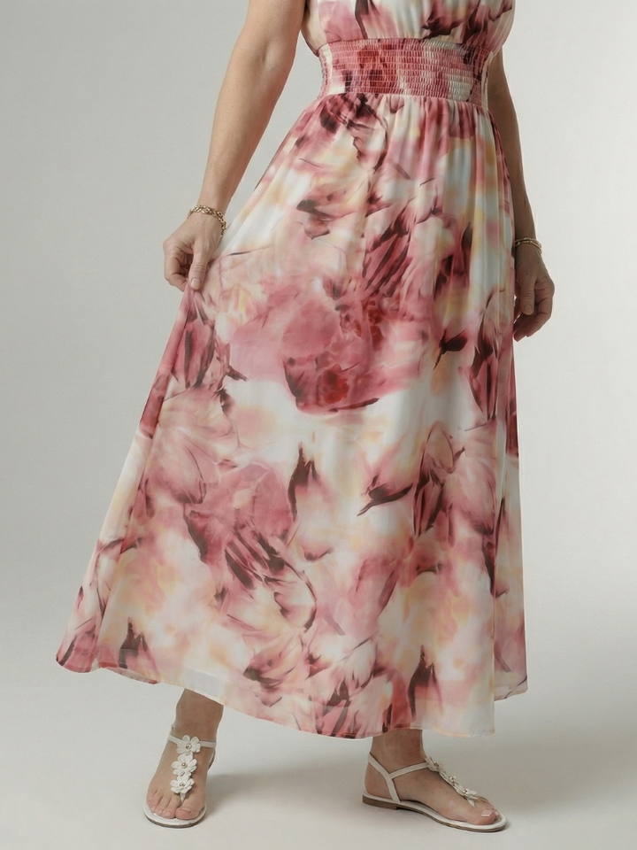 Sylin | Halter Midi Dress with Gathered Detail