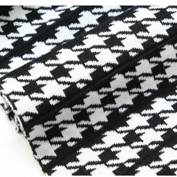 Monroe Houndstooth Midi Skirt