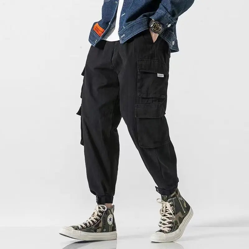 Men's Cargo Pants - Multi-Pocket Jogger Elasticated Cuff