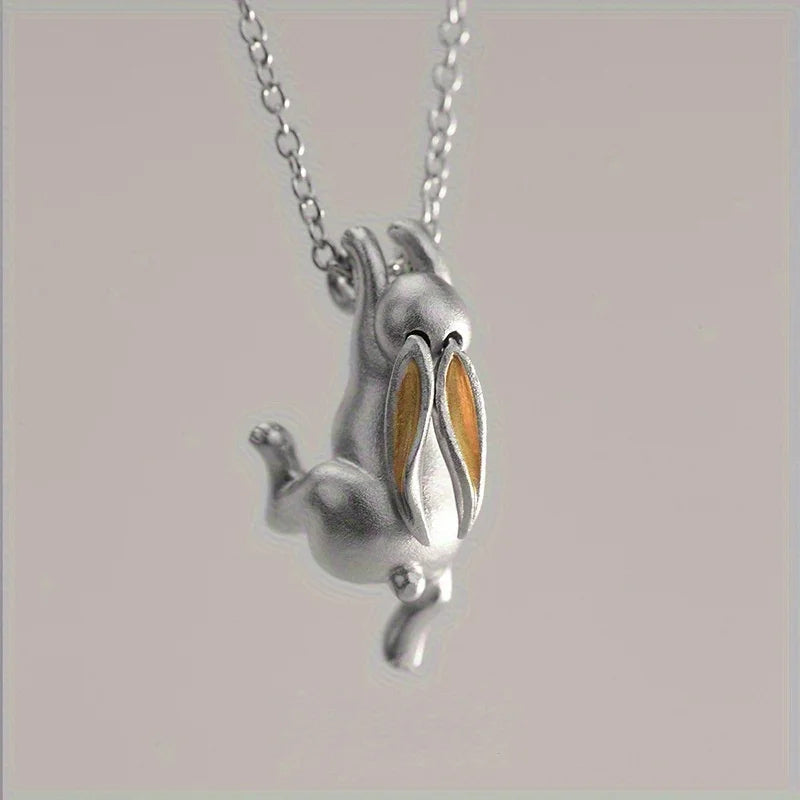 Silver Hare Pendant Necklace