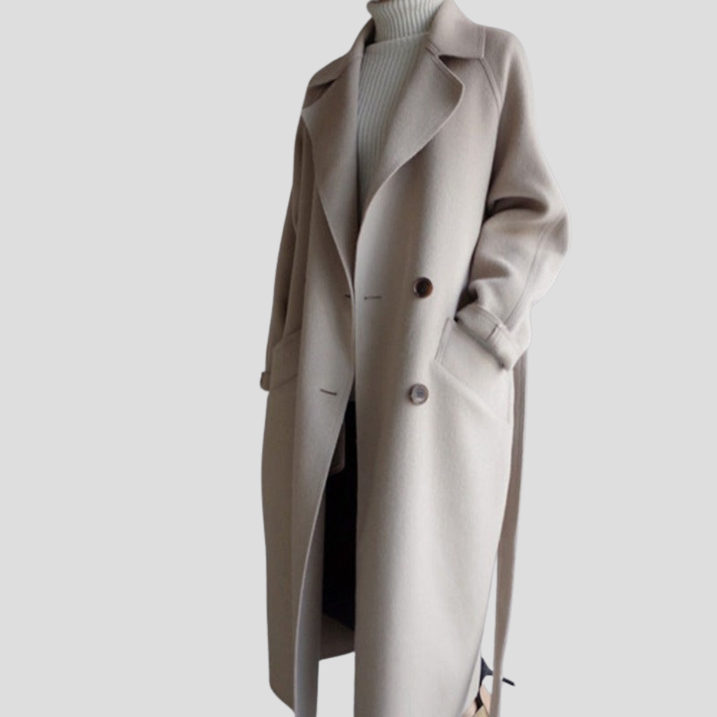 Evelyn™ | Elegant Long Wool Coat
