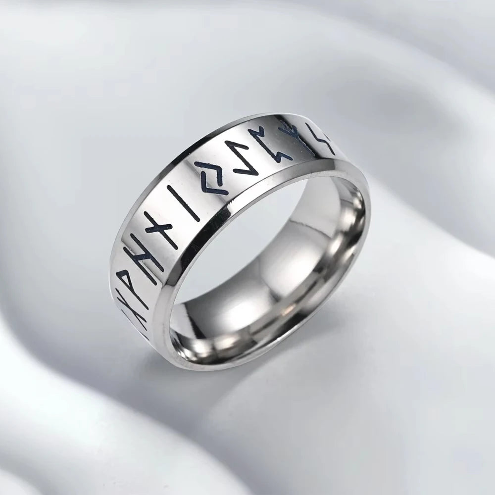 Ancient Steel Runes Ring