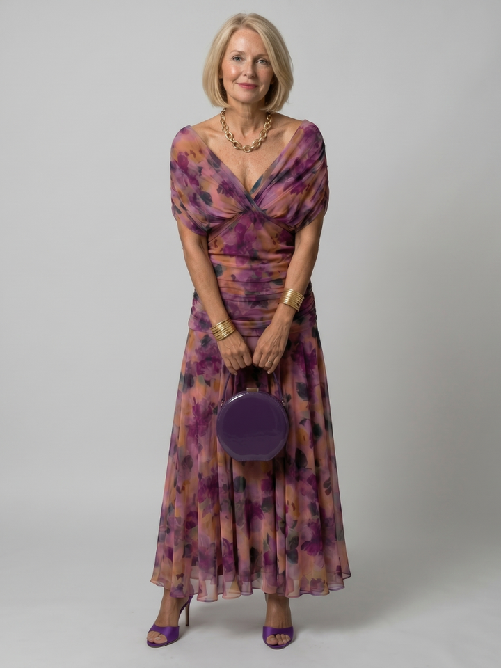 Calen | Flow Midi Dress" can be rewritten as "Calen | Midi Dress with Flowing Design.