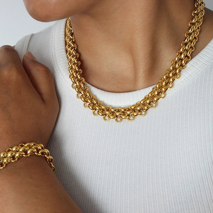 Signature Link Necklace & Bracelet Set