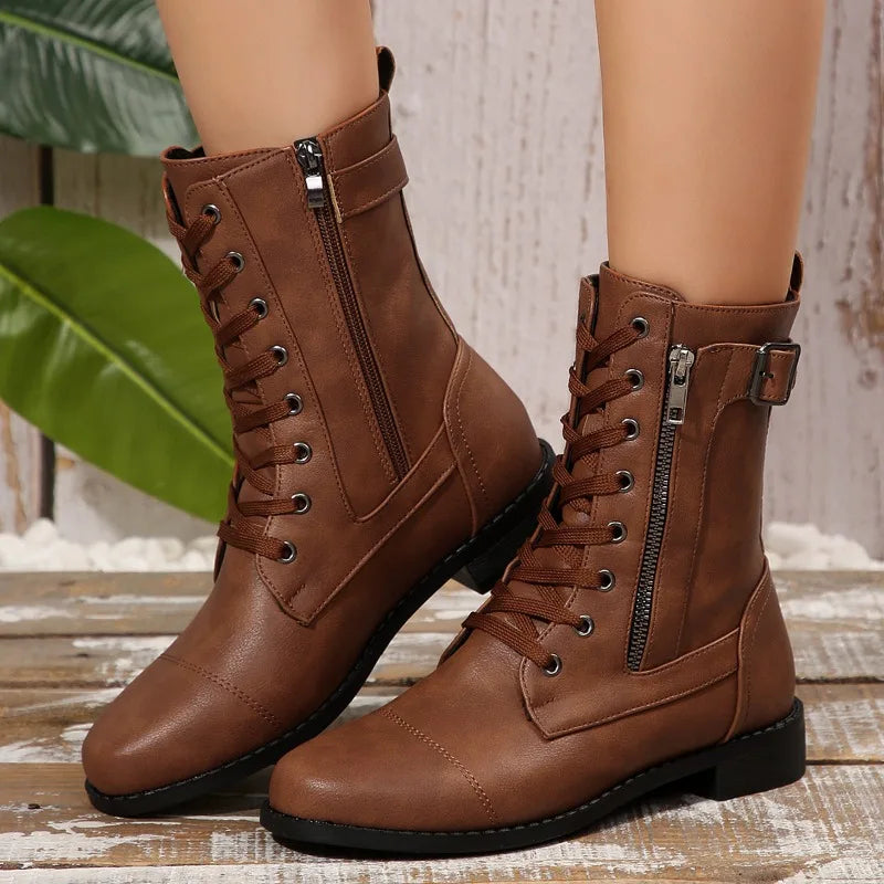 Milano Lace-Up Zip Boot