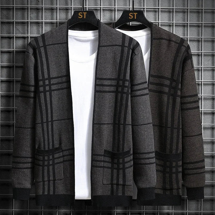 Charter Plaid Knit Cardigan
