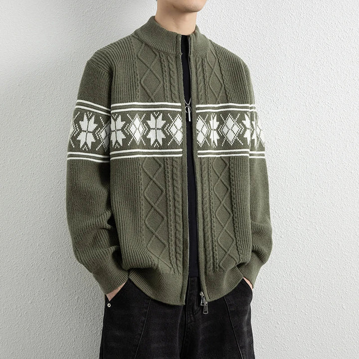 Nordic Knit Zip Cardigan