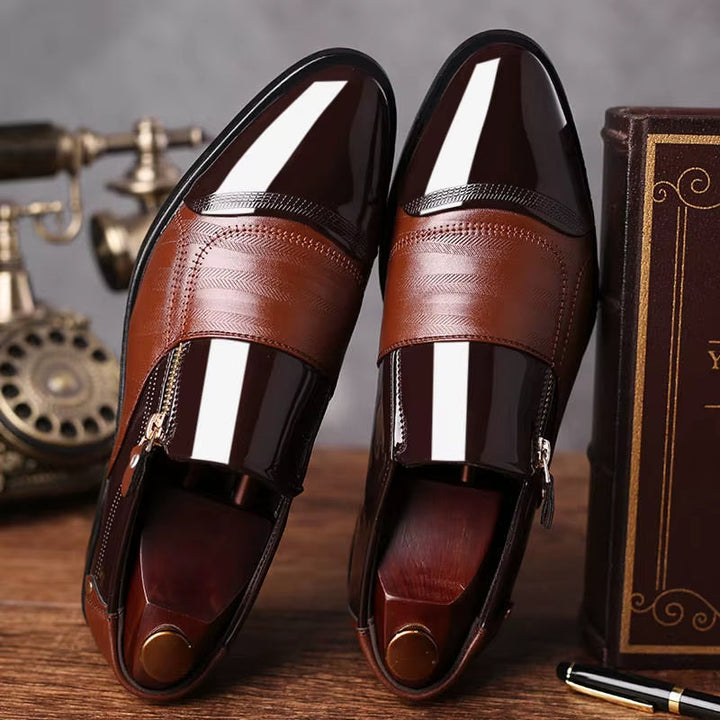 Baron Dual-Texture Zip Loafer