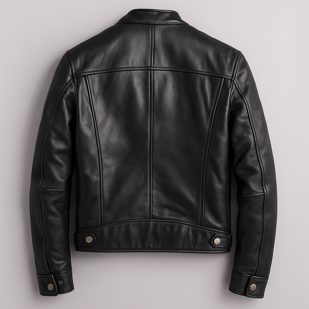 Men's Biker Jacket - Stand Collar - Full Zip - Multi Pocket