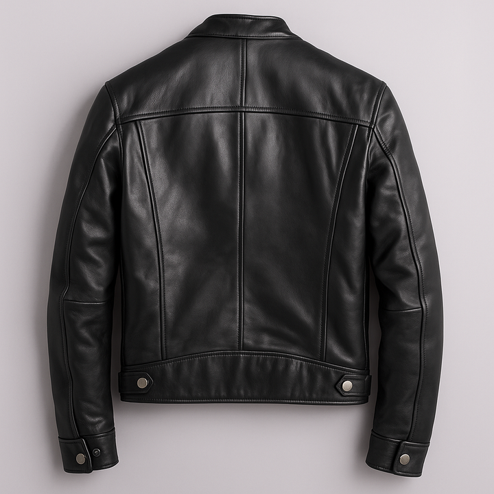 Men's Biker Jacket - Stand Collar - Full Zip - Multi Pocket