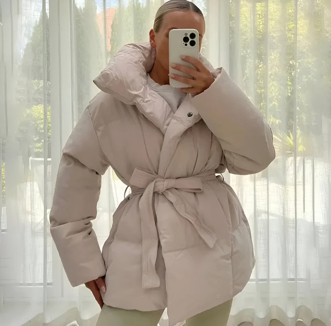 Keira | Belted Zipper Puffer Jacket