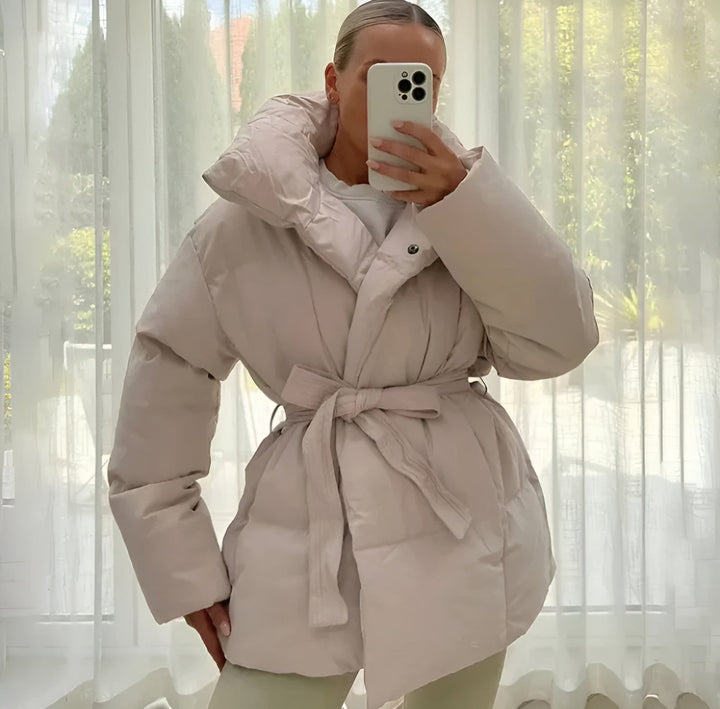Keira | Belted Zipper Puffer Jacket