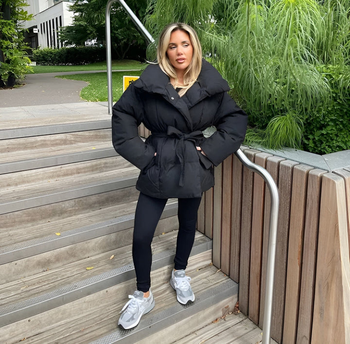 Keira | Belted Zipper Puffer Jacket