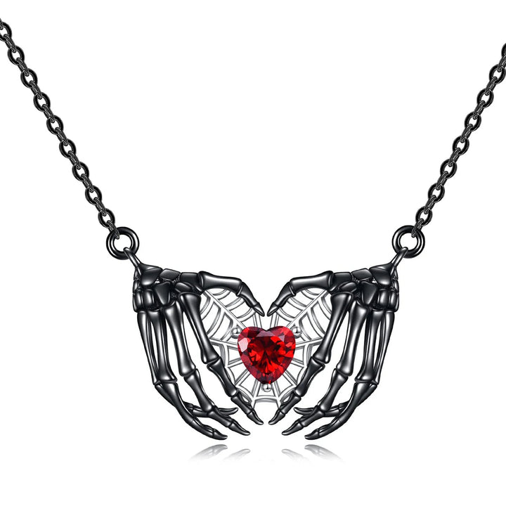 Skeleton Heart Pendant Necklace