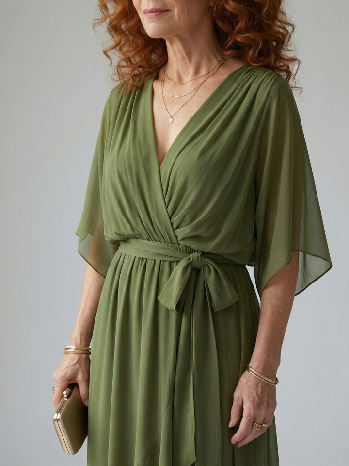 Elric | Flowing Midi Dress in Light Fabric