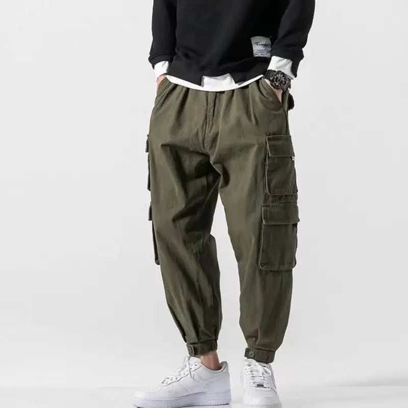 Men's Cargo Pants - Multi-Pocket Jogger Elasticated Cuff