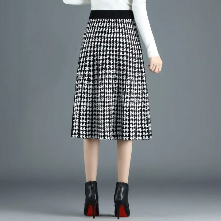 Monroe Houndstooth Midi Skirt