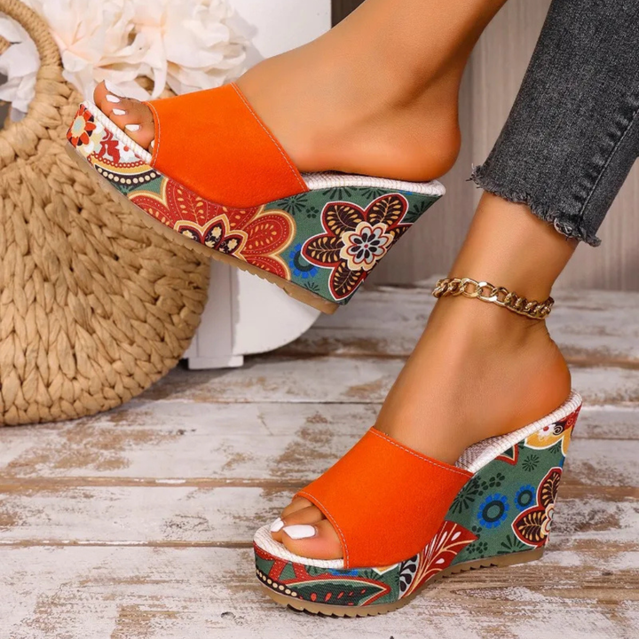 Boheme Velvet Wedge Sandal