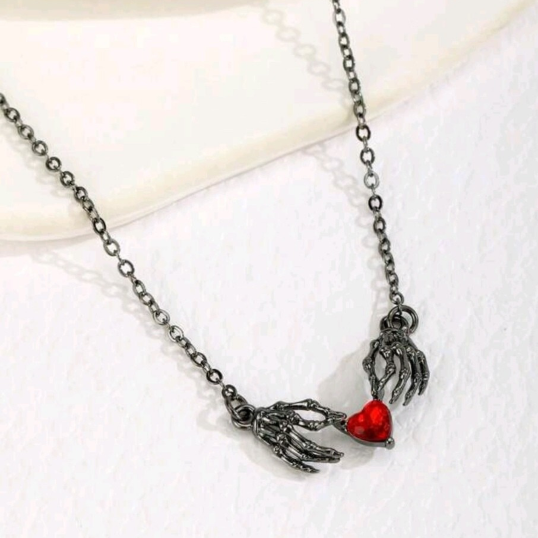 Skeleton Heart Pendant Necklace