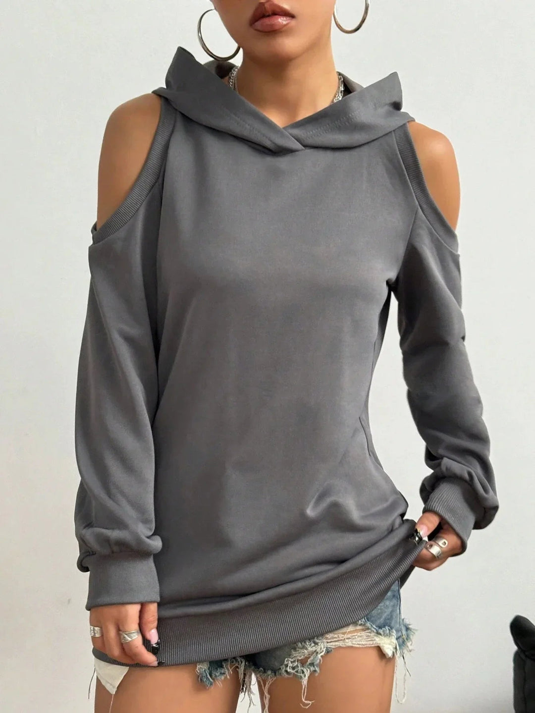 Essentia Off-Shoulder Hoodie