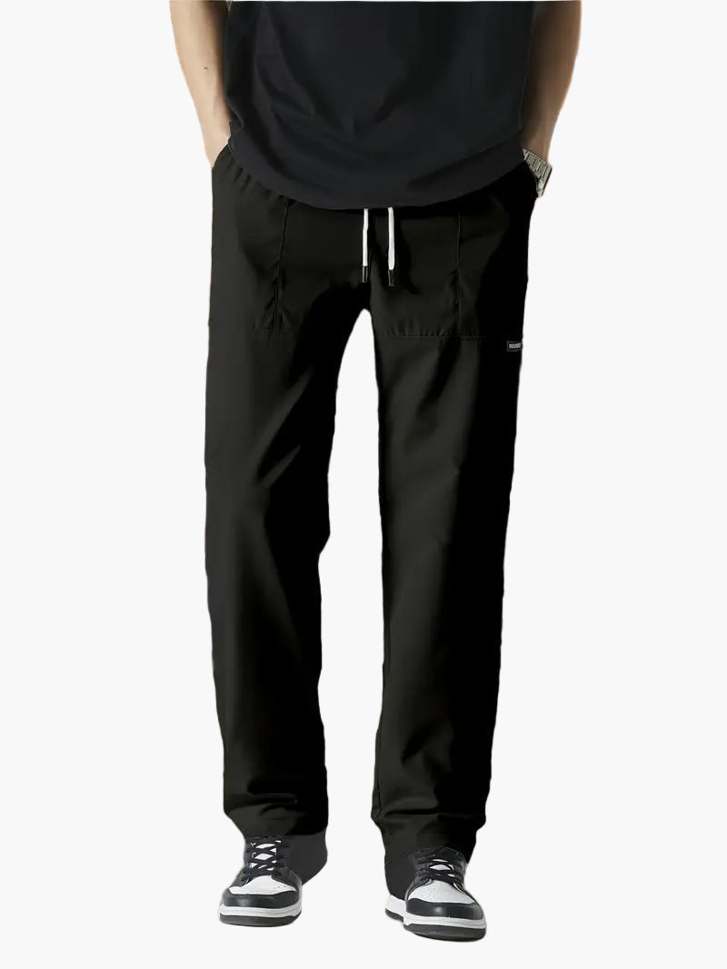 Men's Track Pants - Drawstring Waist Straight Leg Full Length