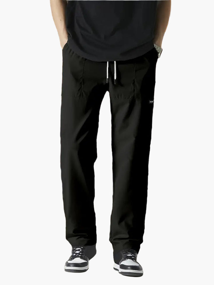 Men's Track Pants - Drawstring Waist Straight Leg Full Length