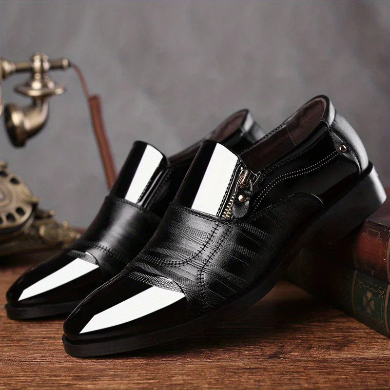 Baron Dual-Texture Zip Loafer