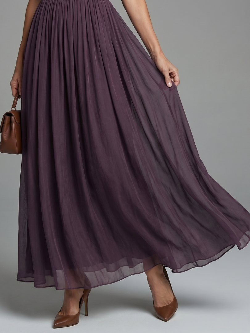 Elia | Keyhole Maxi Dress with Gathered Waist