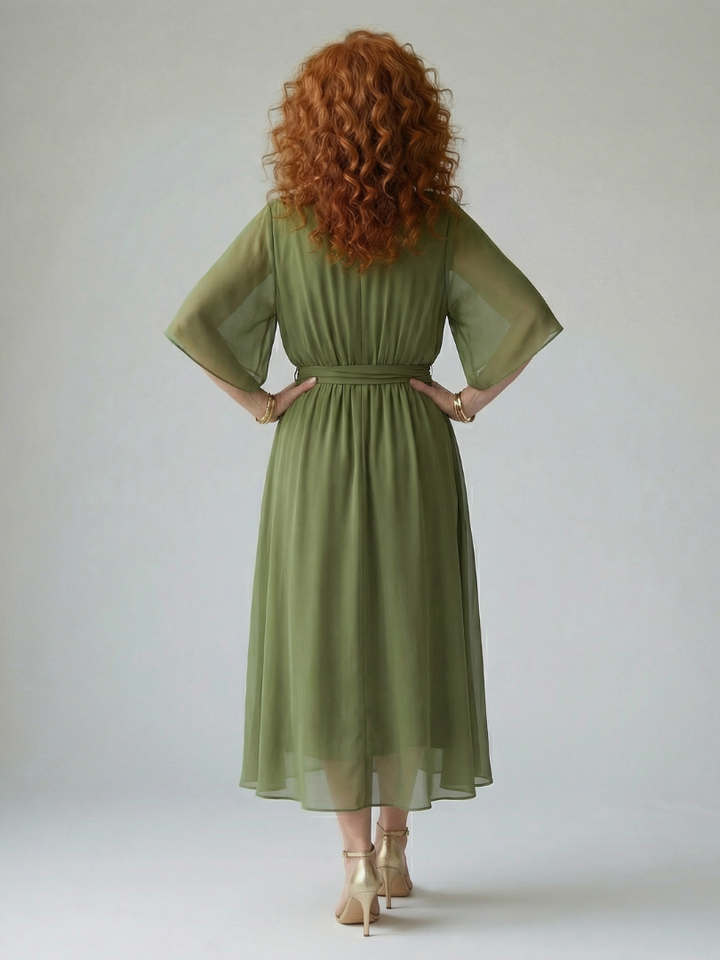 Elric | Flowing Midi Dress in Light Fabric