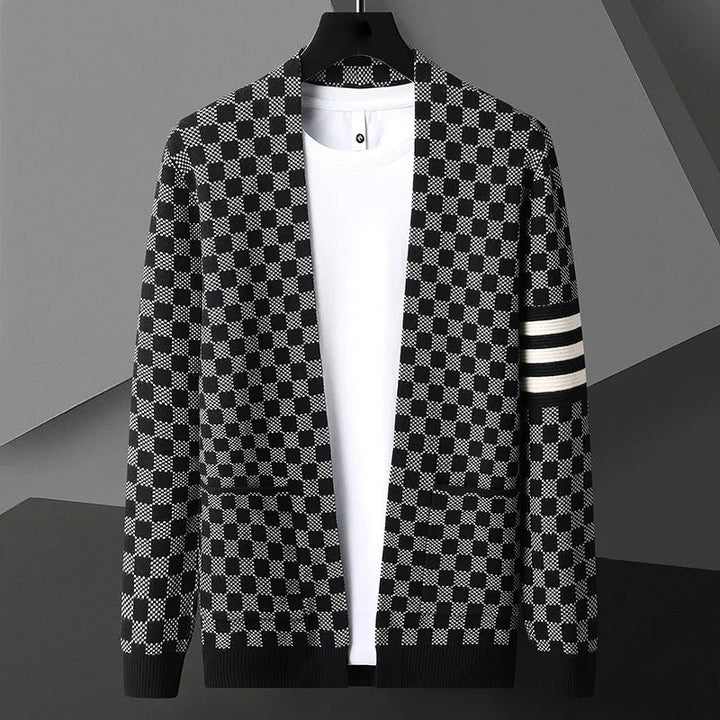 Monarch Checkered Knit Cardigan