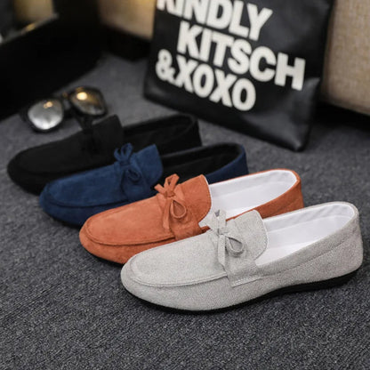 Suede Bow Loafers