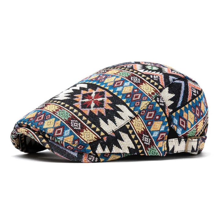 Aztec Jacquard Flat Cap