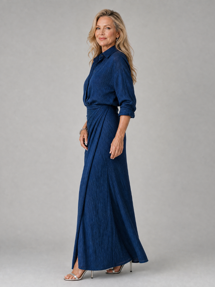 Mirque | Maxi Dress with Long Sleeve Wrap Front
